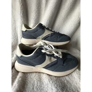Time and Tru Womens Size 8.5 Blue White Retro Sneakers Casual Lace Up Shoes